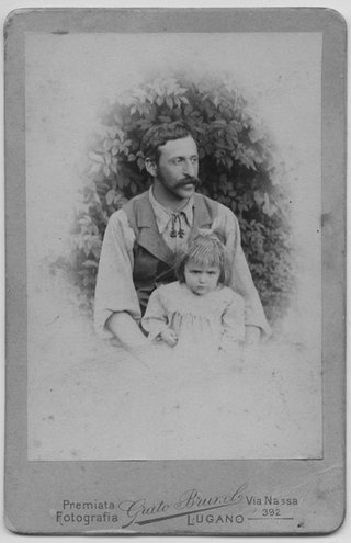 Ritratto di Giovanni Menghetti con una bambina