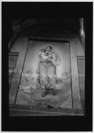 Affresco presente sulla facciata dell'Oratorio di Santa Maria delle Grazie