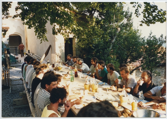 Pranzo per i festeggiamenti della fine dei lavori di restauro al Convento di Bigorio