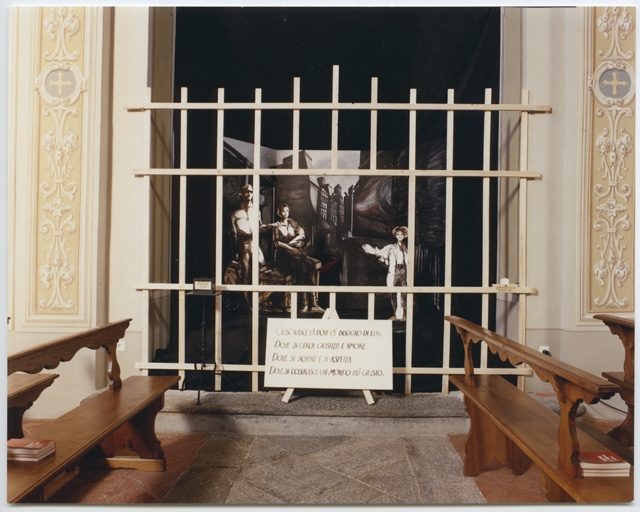 Presepe allestito in una cappella della chiesa del Convento di Bigorio