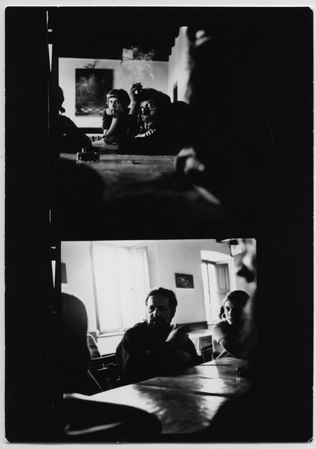 Doppia fotografia di un campo di lavoro al Convento di Bigorio