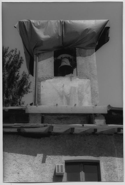 Campanile della chiesa del Convento di Bigorio durante i restauri