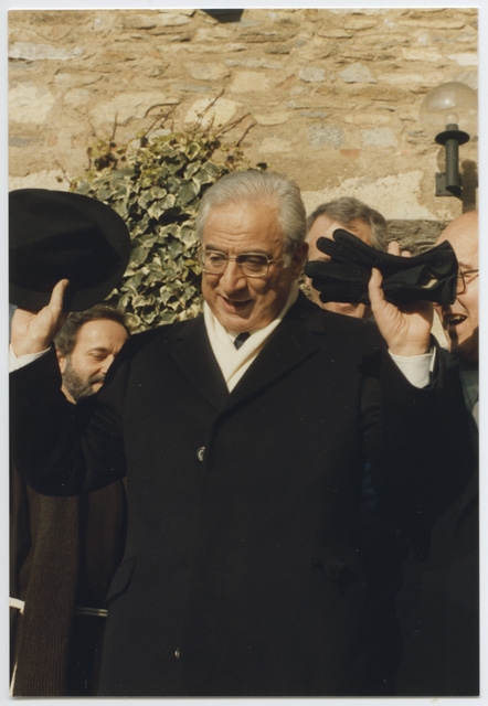 Il presidente della Repubblica italiana Francesco Cossiga in visita al Convento di Bigorio