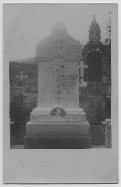 Tomba di Aquilino Airoldi nel cimitero di Tesserete