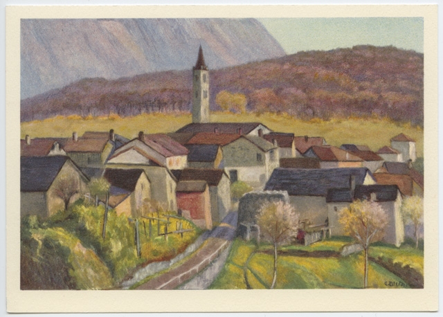 Veduta del paese di Sala dipinta da C. Zeltner