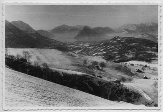 Veduta invernale verso il Ceresio dal motto della Croce