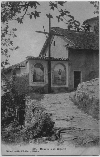 Cartolina del Convento di Bigorio e Via Crucis