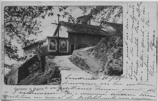 Cartolina del Convento di Bigorio e Via Crucis