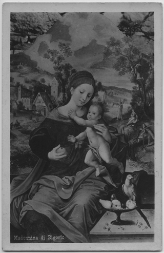 Cartolina della Madonna col Bambino del Convento di Bigorio