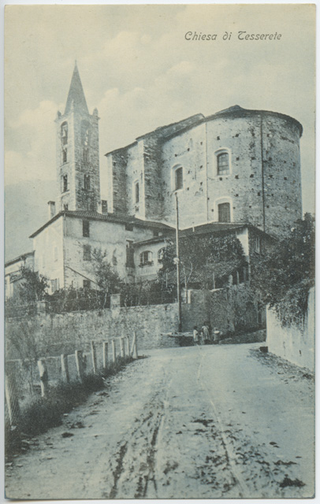 Cartolina di Tesserete con la chiesa di S. Stefano