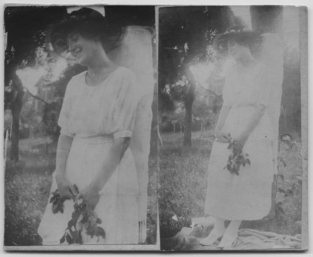 Doppio ritratto di Gina Maria Rossi con arbusto