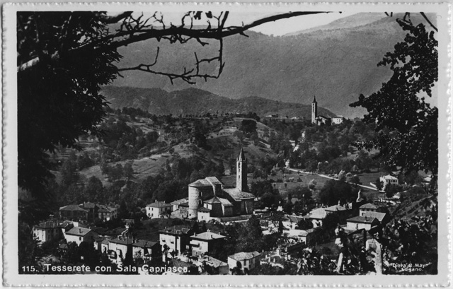 Cartolina di Tesserete con Sala Capriasca