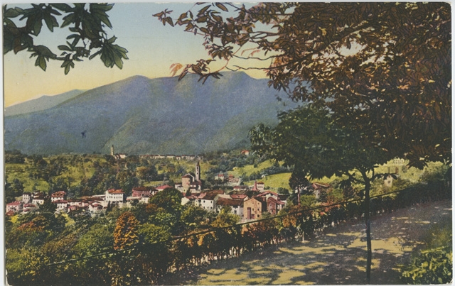 Cartolina dipinta di Tesserete con Sala Capriasca