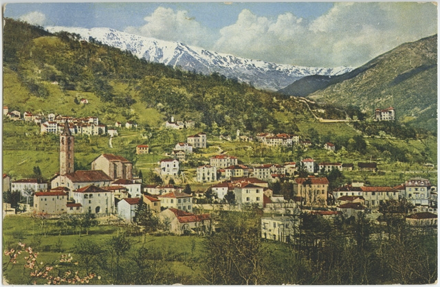 Cartolina dipinta di Tesserete con Campestro e Almatro