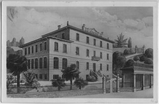 Cartolina con dipinto dell'Istituto Giuseppe Meneghelli di Tesserete