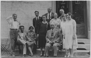 Ritratto di gruppo durante una riunione di emigranti ticinesi in California