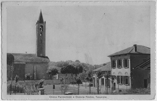 Cartolina della chiesa e dell'oratorio S. Stefano di Tesserete