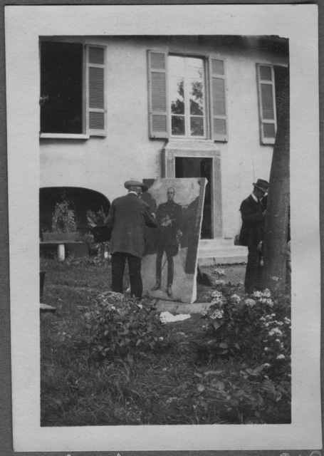 Luigi Rossi al lavoro al dipinto