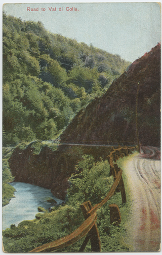 Cartolina illustrata della Val Colla