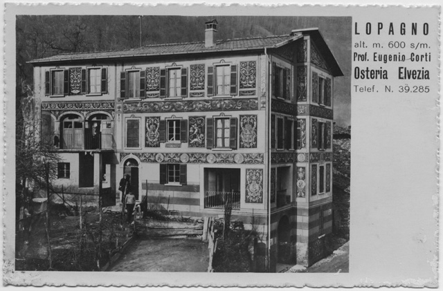 Cartolina dell'Osteria Elvezia a Lopagno