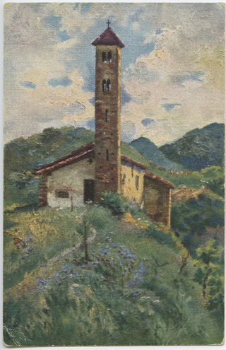 Cartolina con dipinto della Chiesa S. Pietro e Paolo di Sureggio