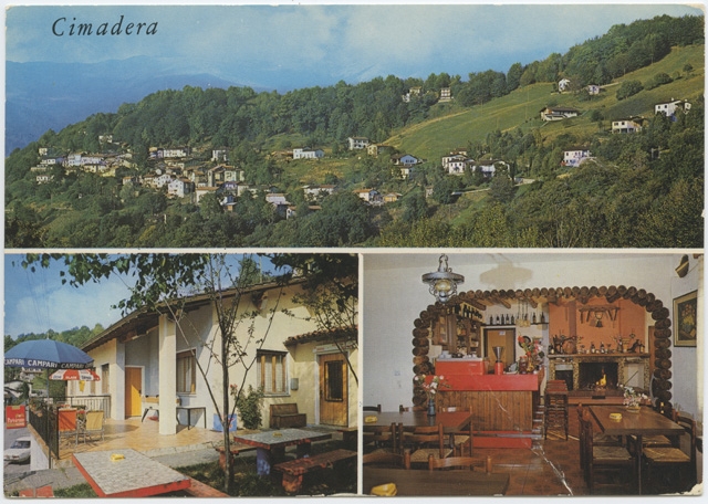Cartolina dell'Osteria Campana a Cimadera