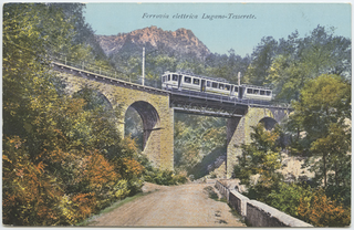 Cartolina illustrata della ferrovia Lugano-Tesserete