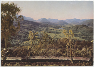 Veduta illustrata di Lugano dal Convento del Bigorio