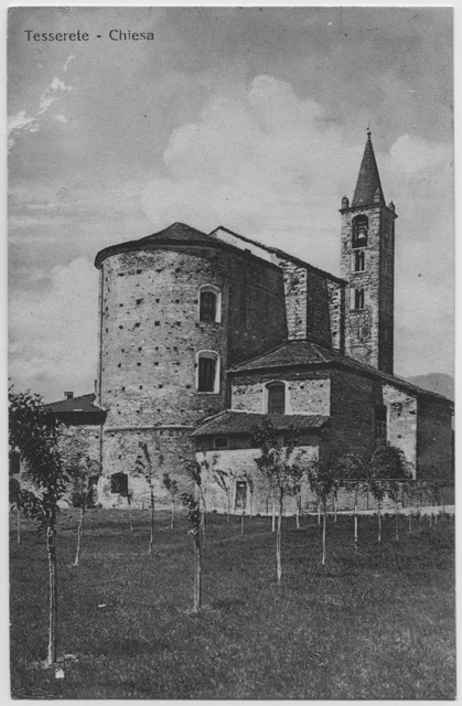 Cartolina della chiesa di Santo Stefano a Tesserete