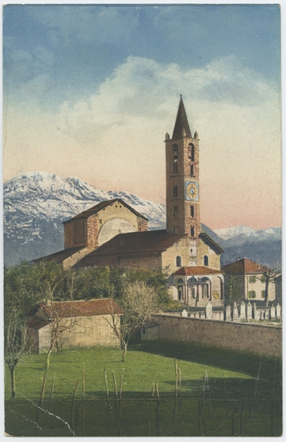 Cartolina della chiesa di Santo Stefano a Tesserete