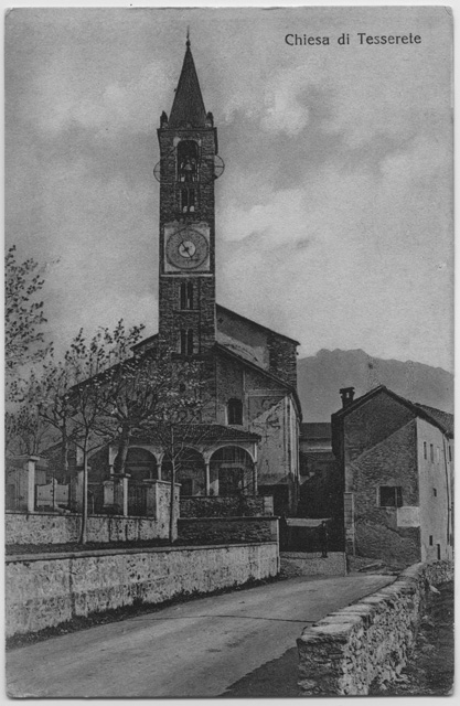 Cartolina della chiesa di Santo Stefano a Tesserete