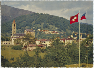 Cartolina di Tesserete con Campestro viste dalla caserma