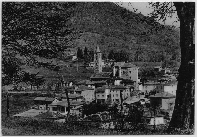 Cartolina di Tesserete con la chiesa di Santo Stefano
