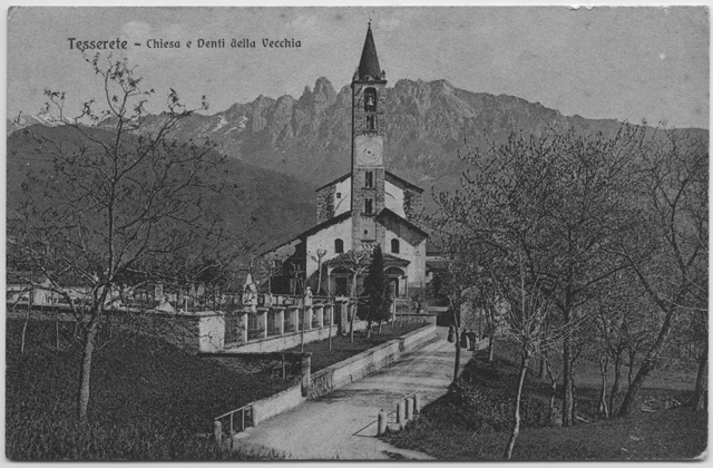 Cartolina della chiesa di Santo Stefano a Tesserete