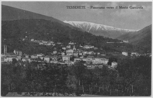 Cartolina di Tesserete con il monte Gazzirola