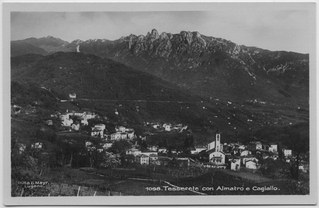 Cartolina di Tesserete con i Denti della Vecchia