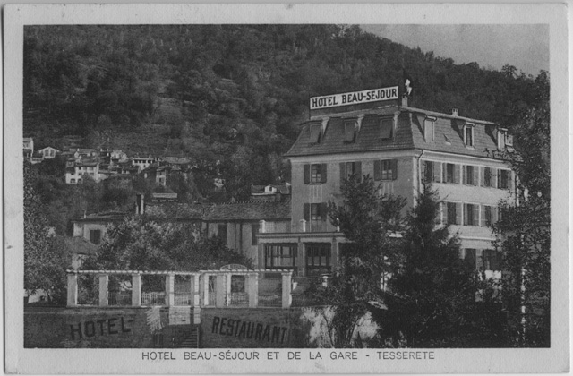 Cartolina di Tesserete con l'Hotel Beau-Séjour