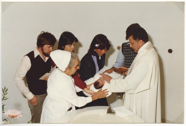 Battesimo di Elisa Gianini alla clinica Sant'Anna