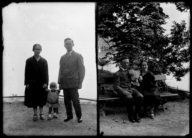 Doppio ritratto di famiglia in riva al lago di Lugano