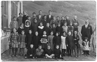 Elementari superiori di Cimadera con il maestro Felice Soldati