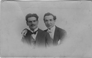 Ritratto di Elvezio Lucca con un amico