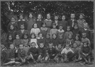 Classe elementare della maestra Ida Pescia a Comano