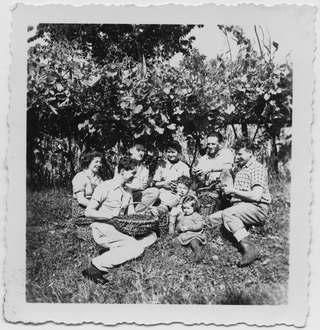 Famiglia Pietra durante la vendemmia a Comano