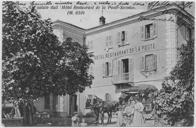 Cartolina dell'Hôtel de la Poste a Sonvico