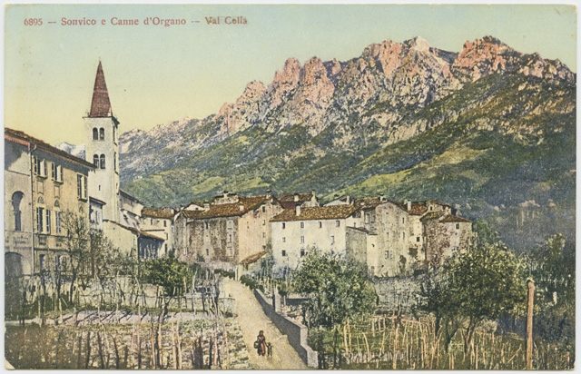 Cartolina dipinta di Sonvico