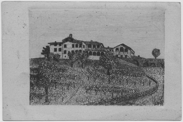 Veduta illustrata di Comano vista da Chioso