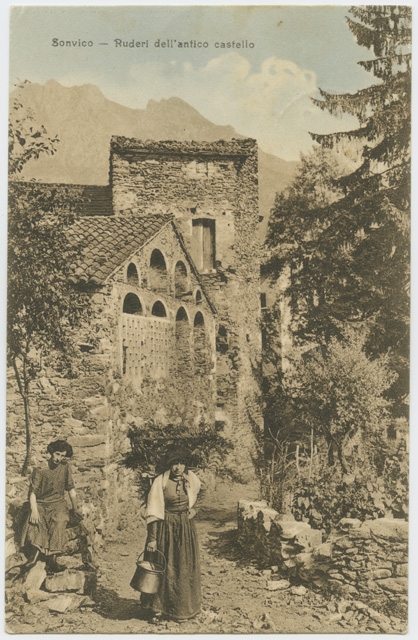 Cartolina di Sonvico con l'alambicco della famiglia Castelli