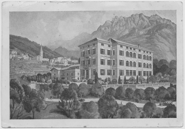 Cartolina illustrata di Sonvico con Villa Riposo