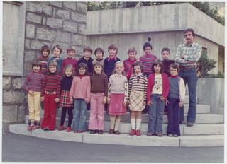 Alunni di Tesserete con il maestro Giorgio Menghetti