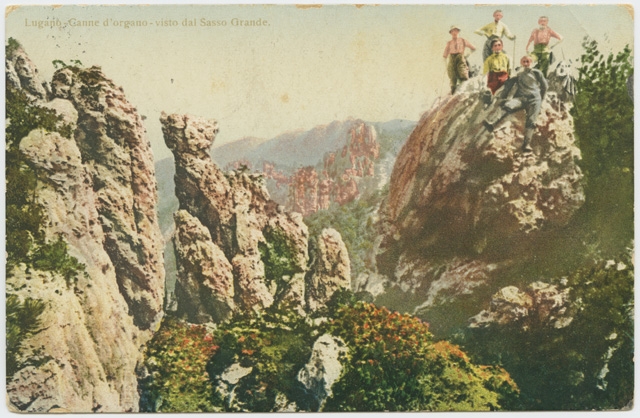 Cartolina dipinta dei Denti della Vecchia